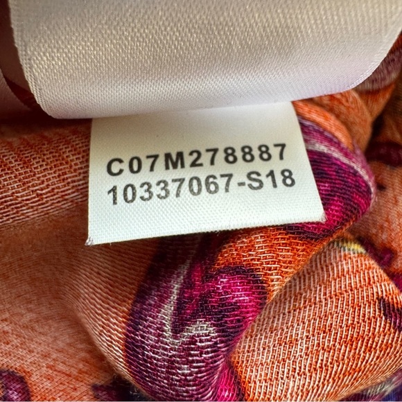 Jones New York Blouse Gold Buttons Paisley Tunic Moroccan Orange Top Shirt Sz L - Picture 6 of 16